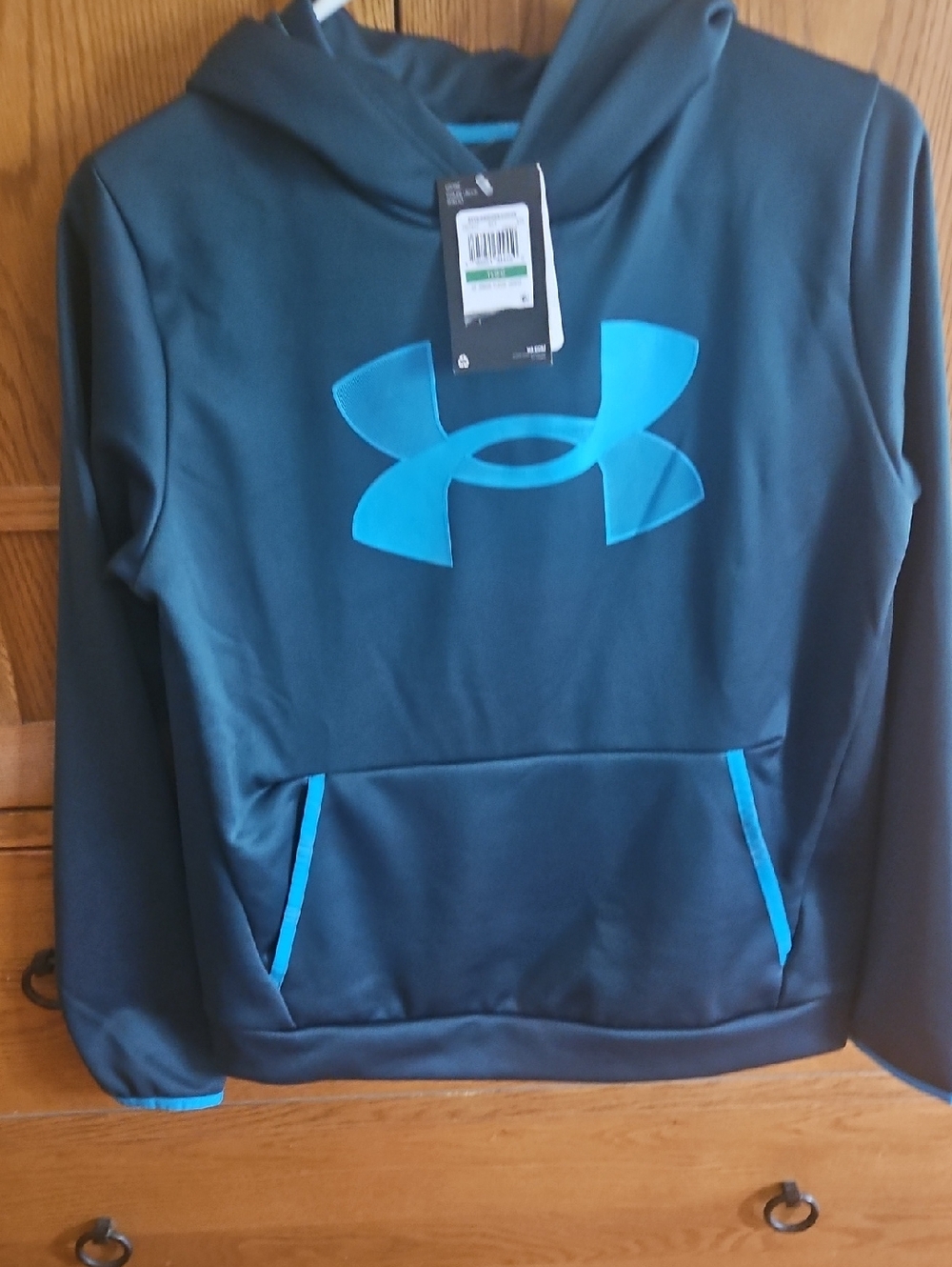 Under Armour Teal Logo Hoodie - Bluish Green/Teal BOGO